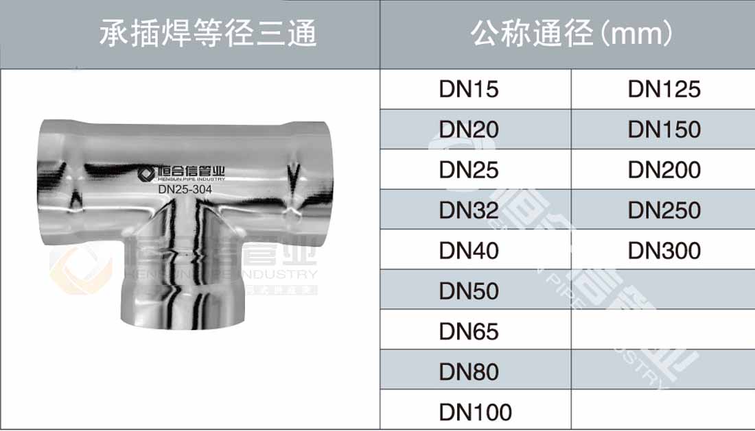 承插焊等徑三通參數(shù)1